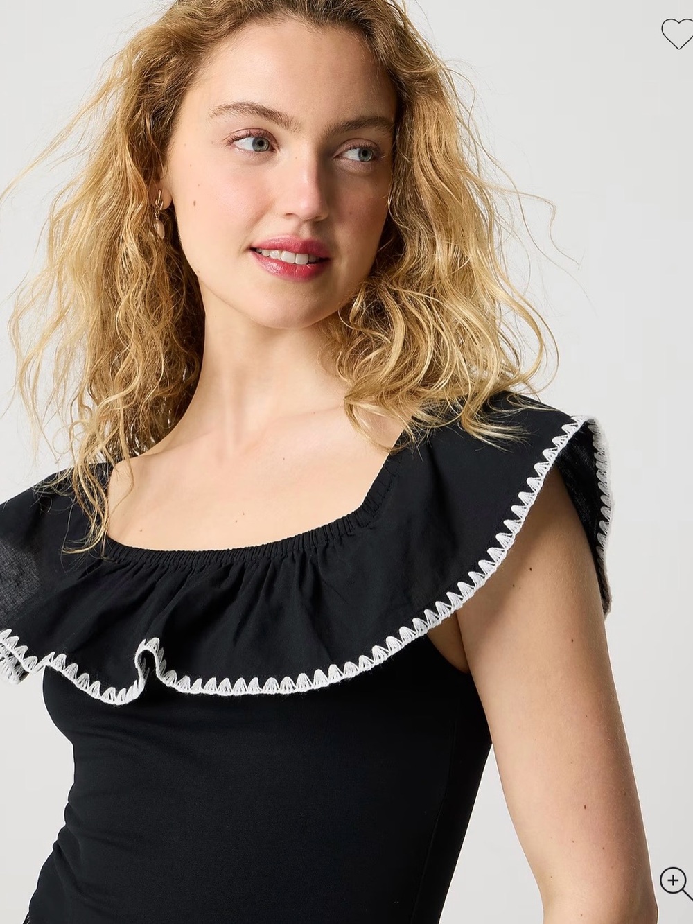 NWT J. Crew Factory Blanket-stitch off-the-shoulder top - in Ivory - Picture 3 of 4
